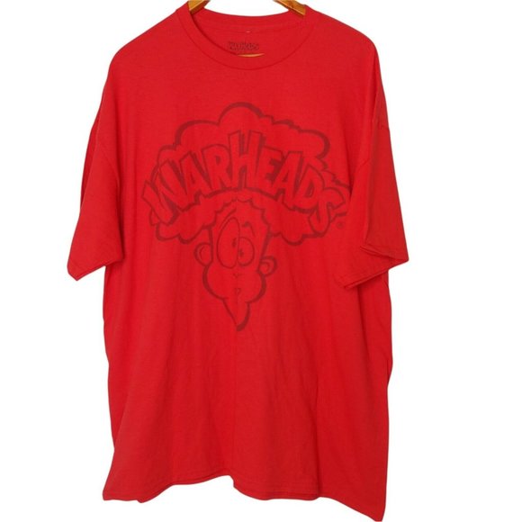 NWT Warheads Candy Men's 2XL T Shirt Bright Red Short Sleeve NEW - Picture 2 of 5